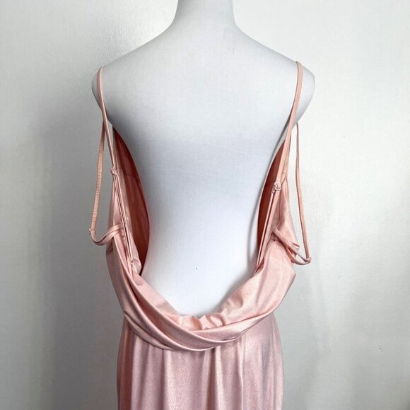 HOUSE OF CB LEONETTA METALLIC PINK COWL NECK OPEN BACK EVENING FORMAL DRESS - S - Picture 6 of 12